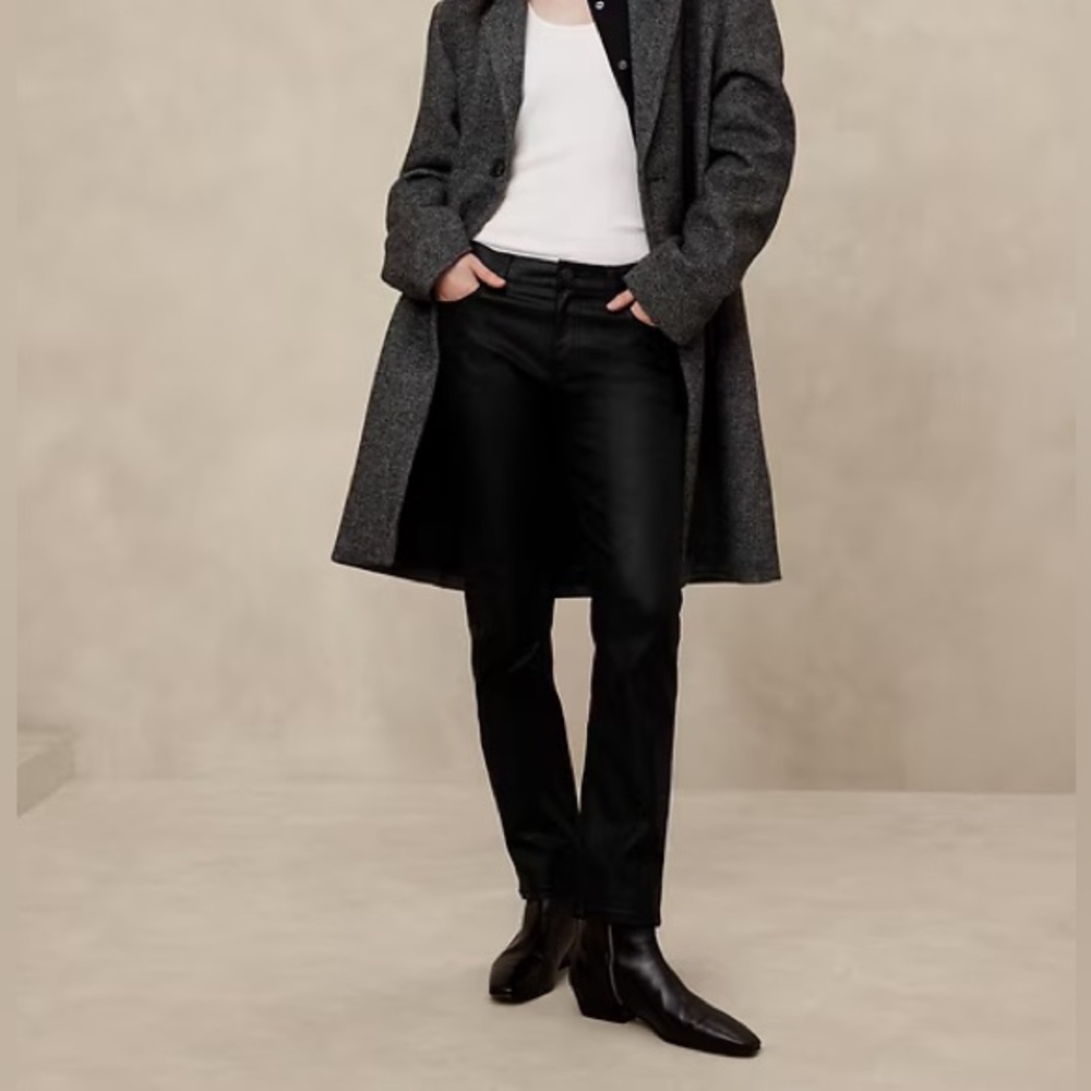 Banana Republic SLIM MID-RISE COATED JEAN Black -30 -NEW WITH TAGS